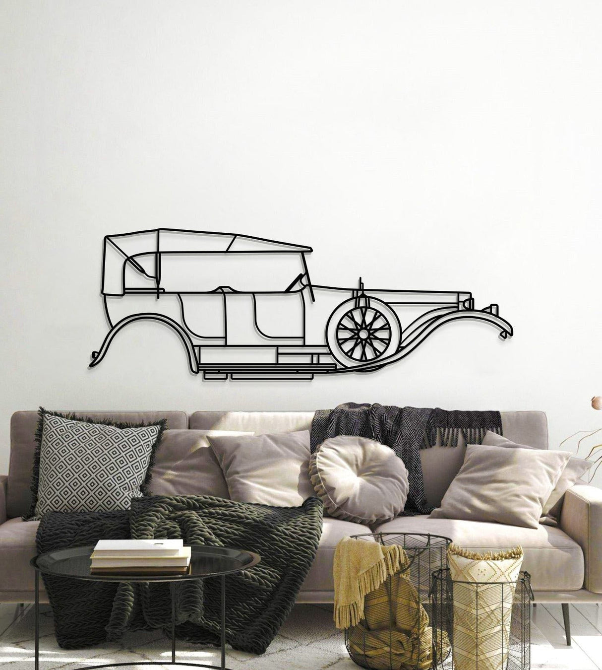 1907 Silver Ghost Metal Car Wall Art - MT0003