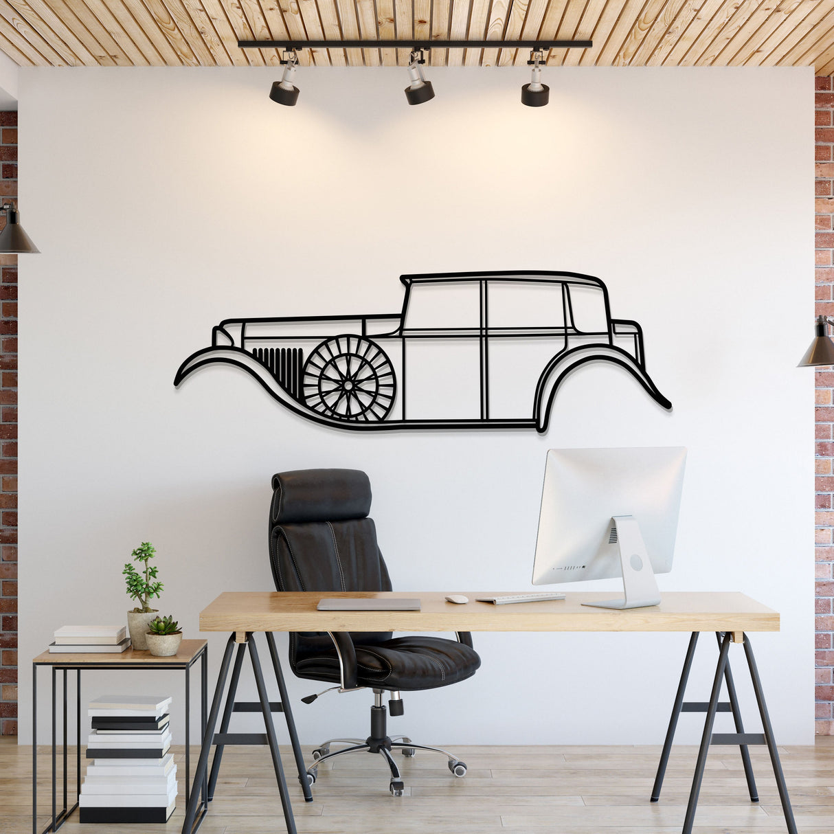 1930 8 Litre Metal Car Wall Art - MT0002