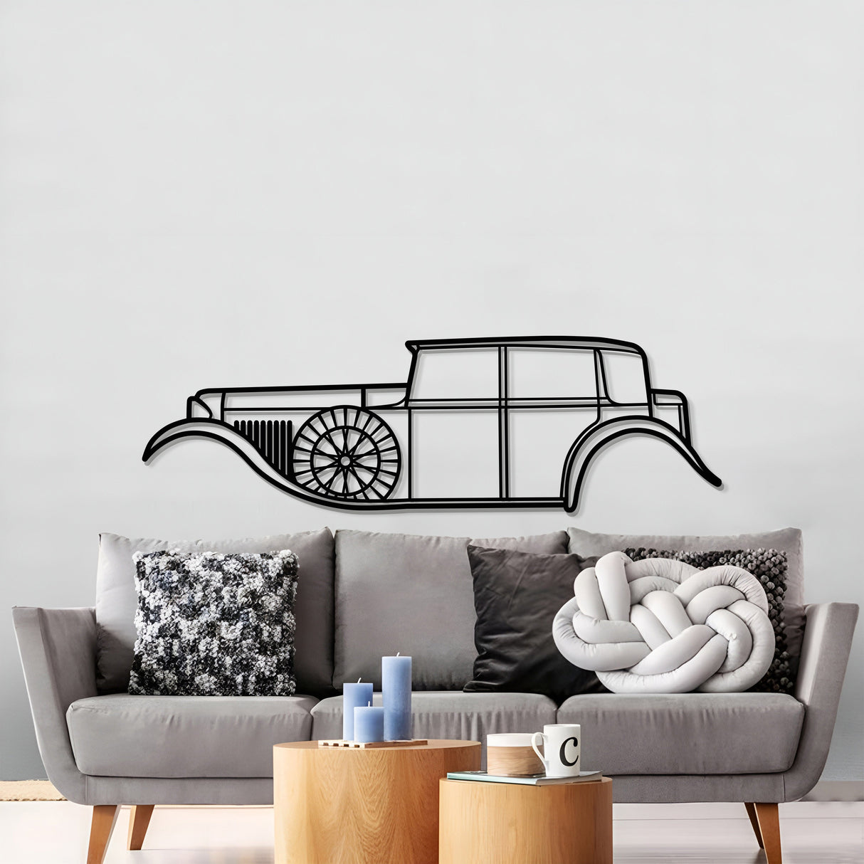 1930 8 Litre Metal Car Wall Art - MT0002