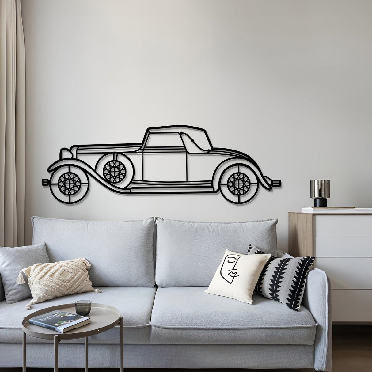 1932 KB LeBaron Convertible Roadster Metal Car Wall Art - MT0016