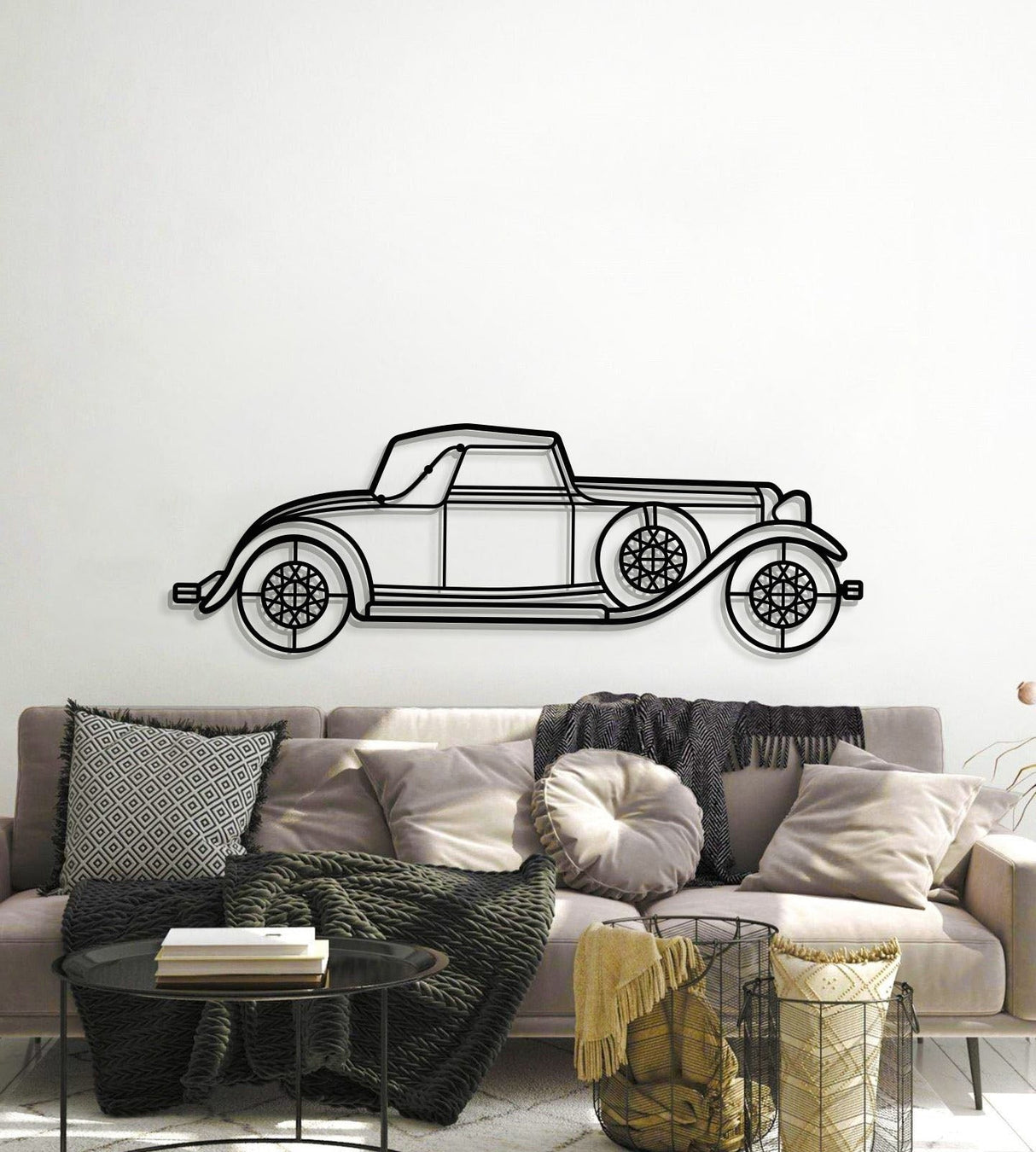 1932 KB LeBaron Convertible Roadster Metal Car Wall Art - MT0016