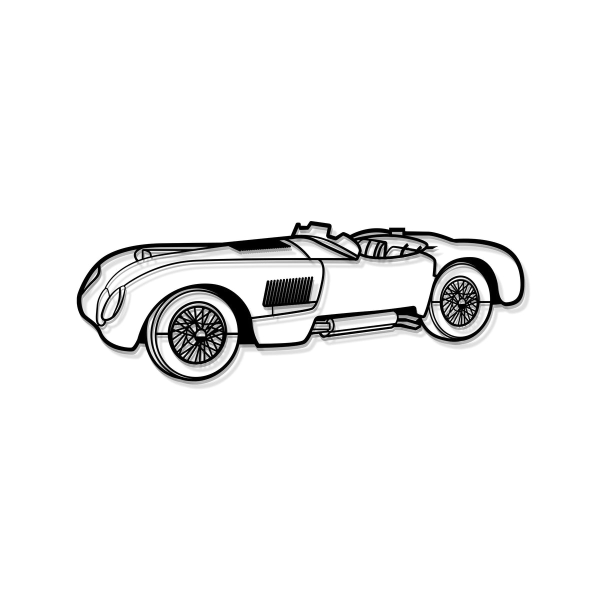 1953 C Type Perspective Metal Car Wall Art - MT1276