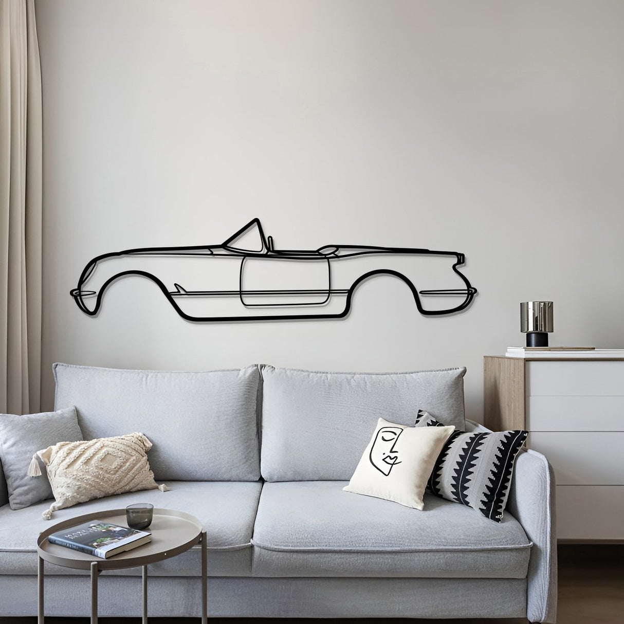 1954 Corvette Metal Car Wall Art - MT0032