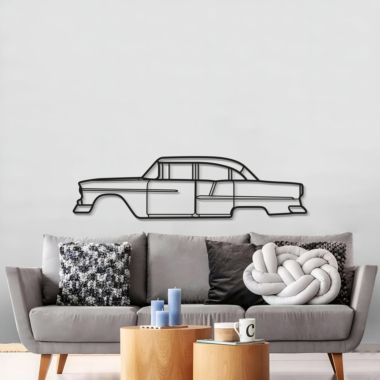 1955 Bel Air Metal Car Wall Art - MT0036