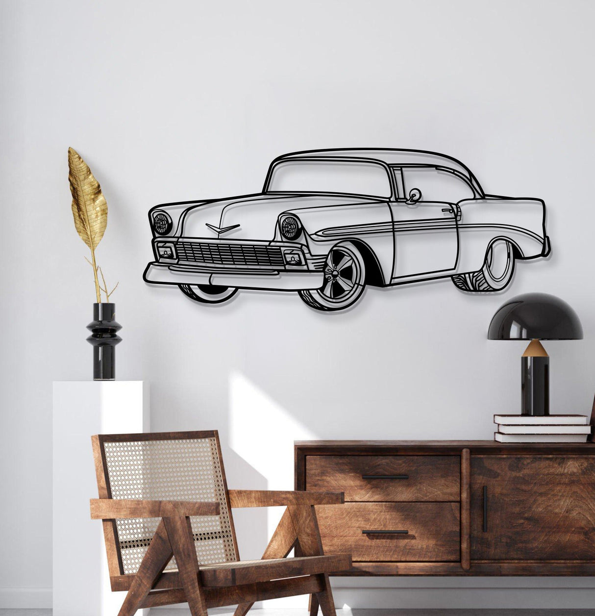 1956 Bel Air Perspective Metal Car Wall Art - MT1302