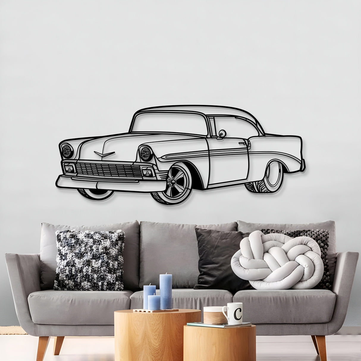 1956 Bel Air Perspective Metal Car Wall Art - MT1302