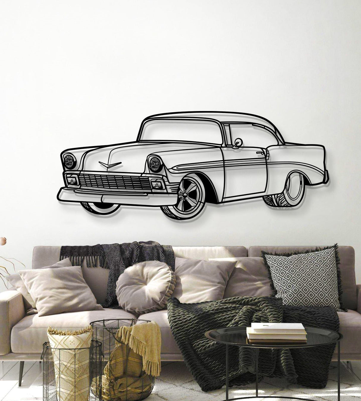 1956 Bel Air Perspective Metal Car Wall Art - MT1302