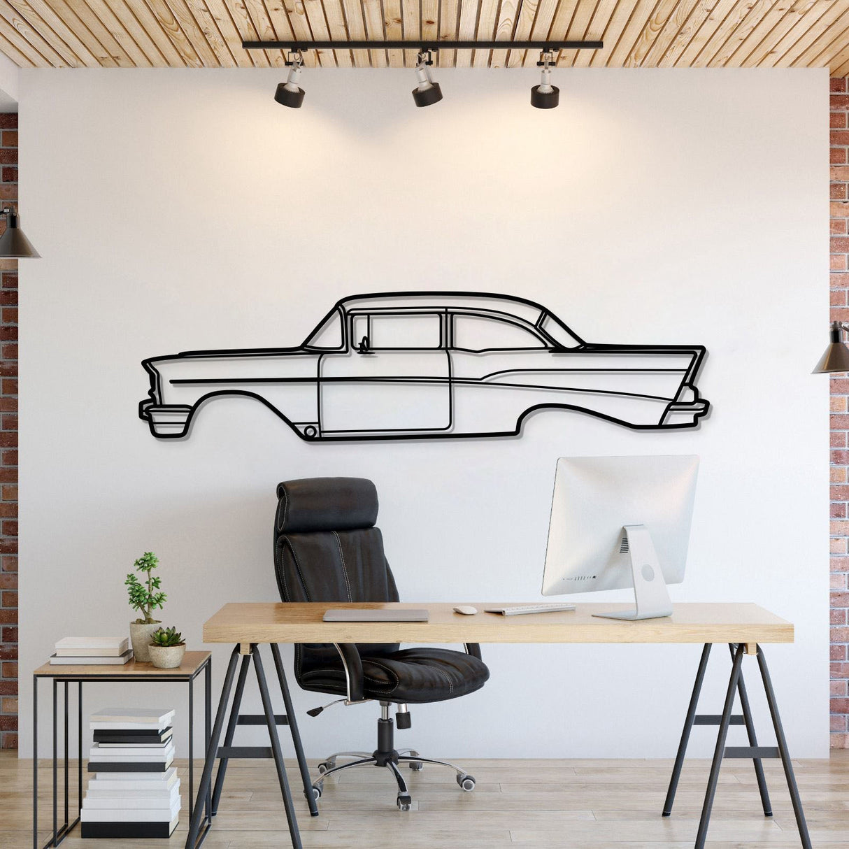 1957 Bel Air Metal Car Wall Art - MT0046