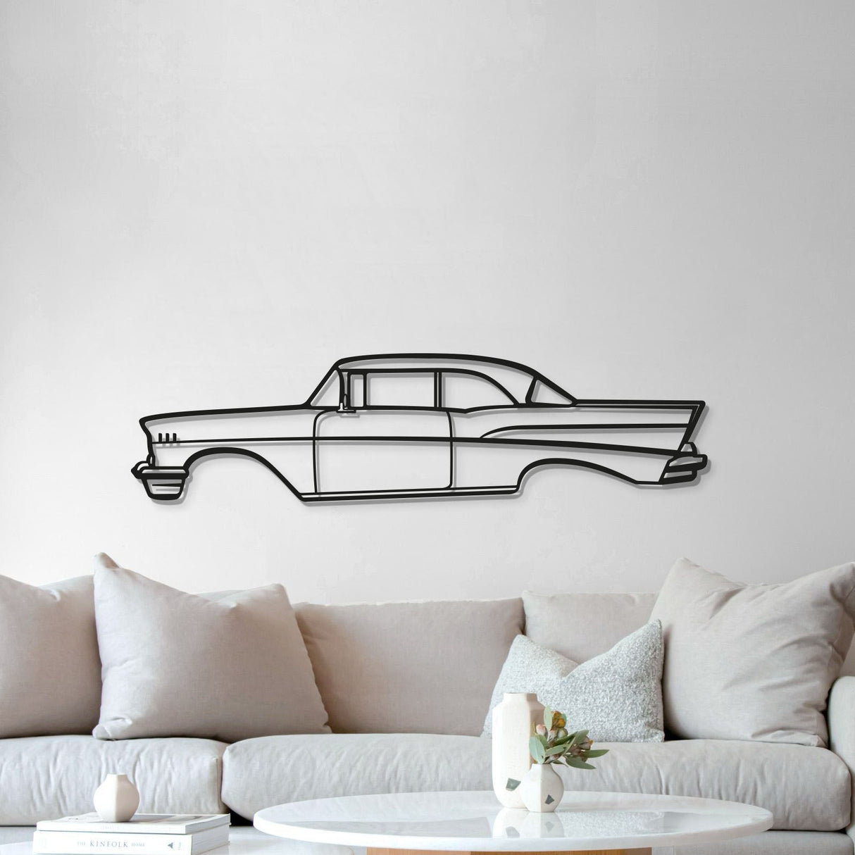 1957 Belair Coupe Metal Car Wall Art - MT0047