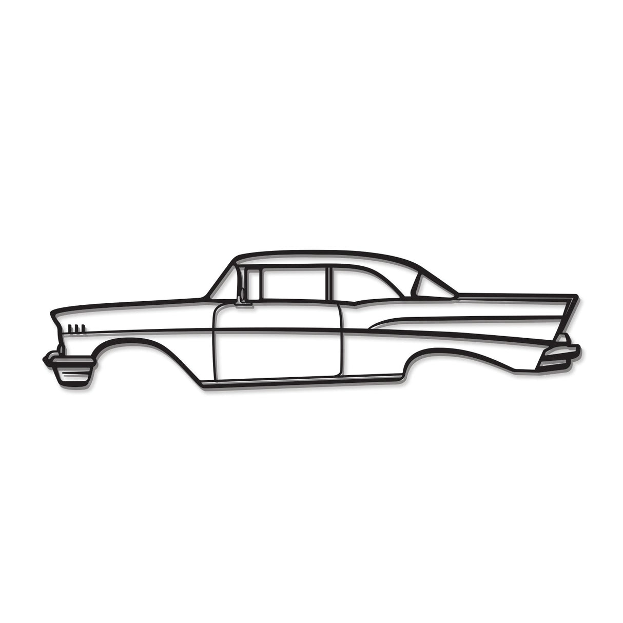 1957 Belair Coupe Metal Car Wall Art - MT0047