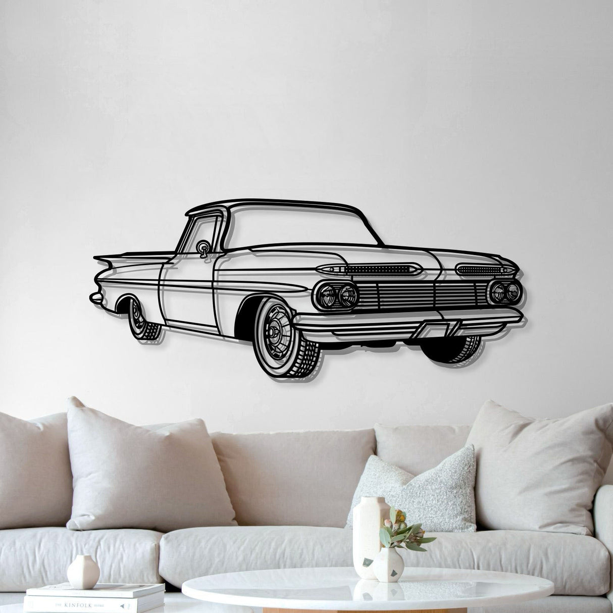 1959 El Camino Perspective Metal Car Wall Art - MT1148