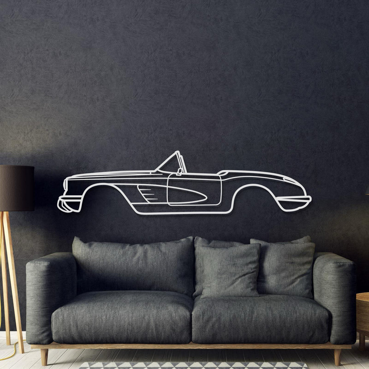 1960 Corvette Metal Car Wall Art - MT0060