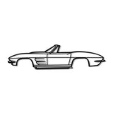 1964 Corvette Convertible Metal Car Wall Art - MT0068