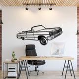 1964 Impala Convertible Lowrider Perspective Metal Car Wall Art - MT1149