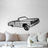 1964 Impala Convertible Lowrider Perspective Metal Car Wall Art - MT1149