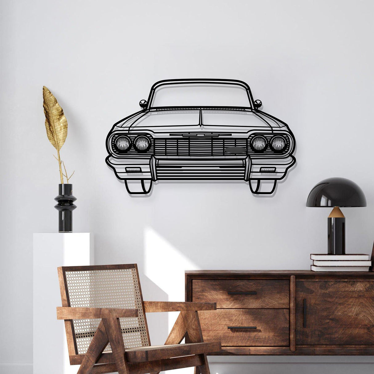 1964 Impala SS Front View Metal Car Wall Art - MT1331