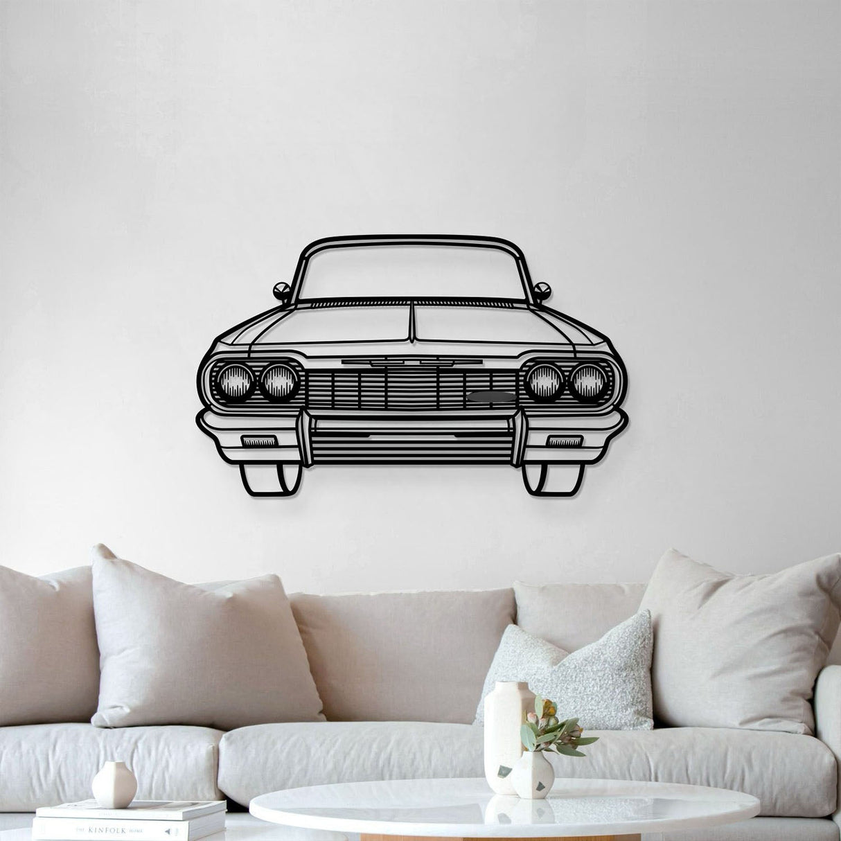 1964 Impala SS Front View Metal Car Wall Art - MT1331