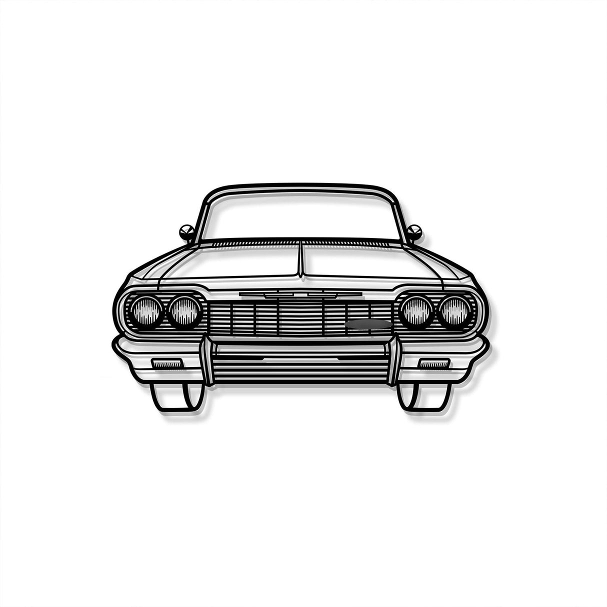 1964 Impala SS Front View Metal Car Wall Art - MT1331