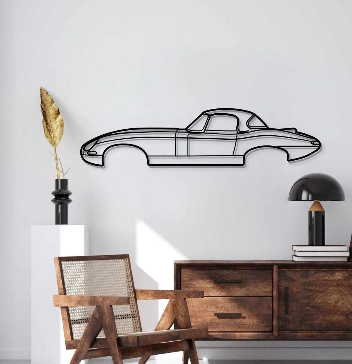 1964 Lightweight E-Type Metal Car Wall Art - MT0070