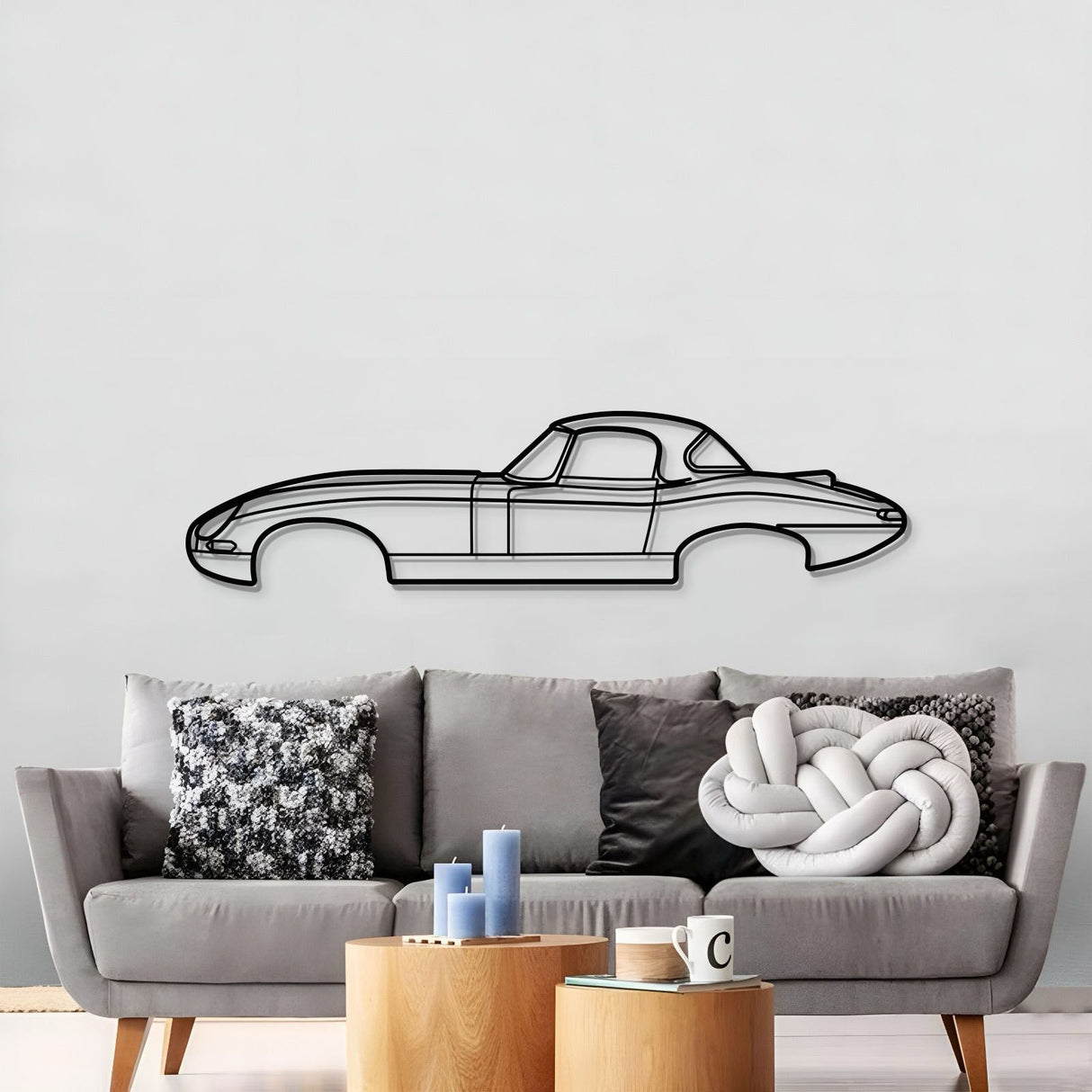 1964 Lightweight E-Type Metal Car Wall Art - MT0070