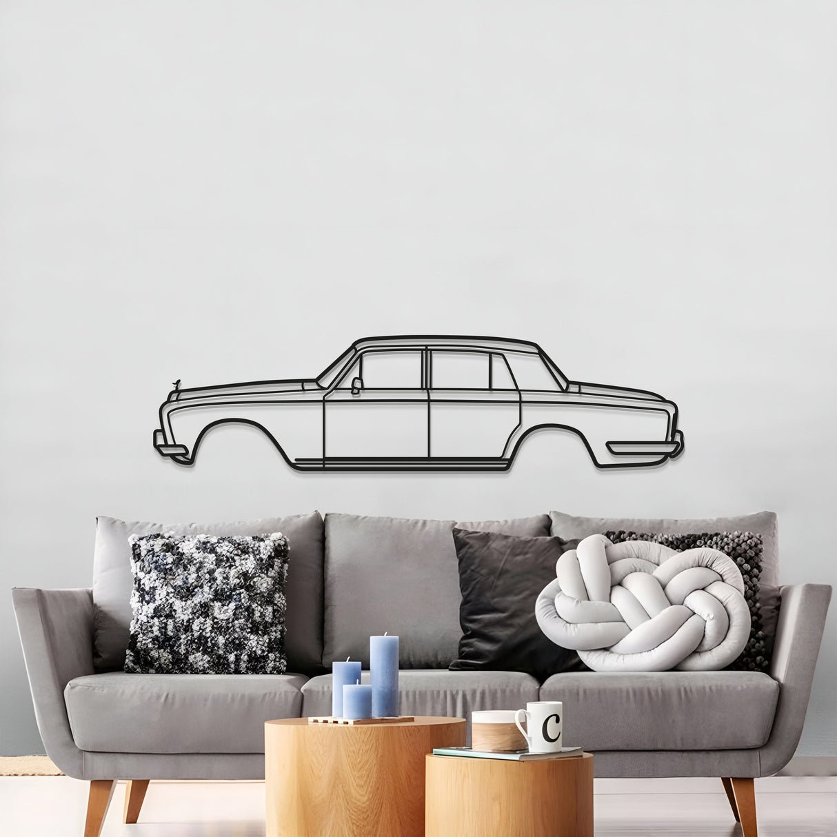 1965 Silver Shadow Metal Car Wall Art - MT0076