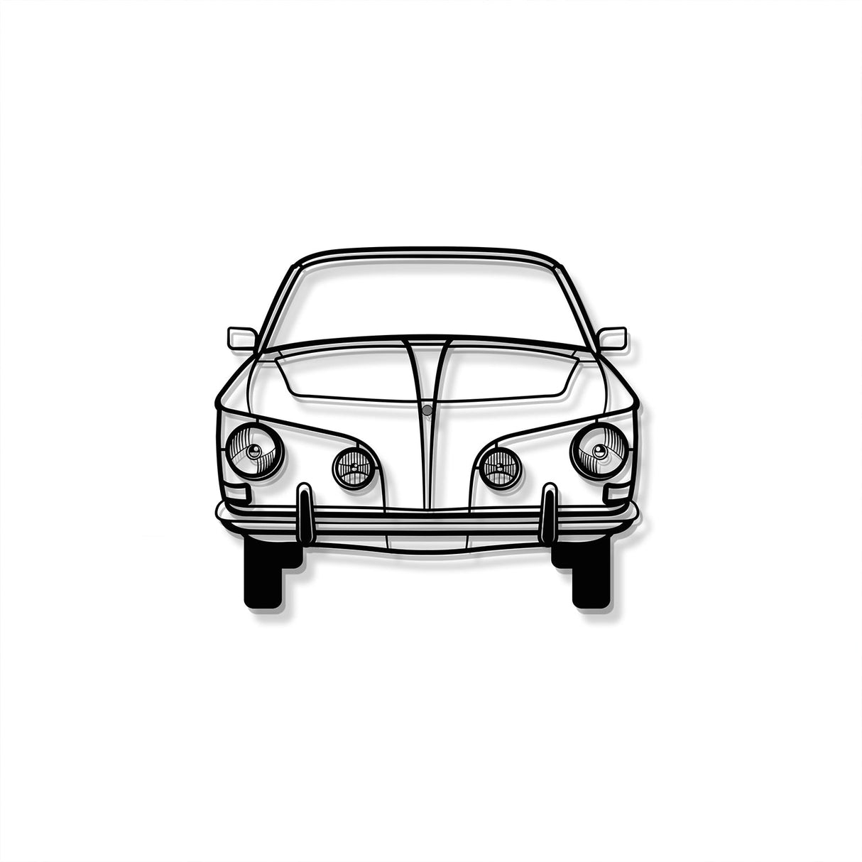 1965 Karmann Ghia Front View Metal Car Wall Art - MT1376