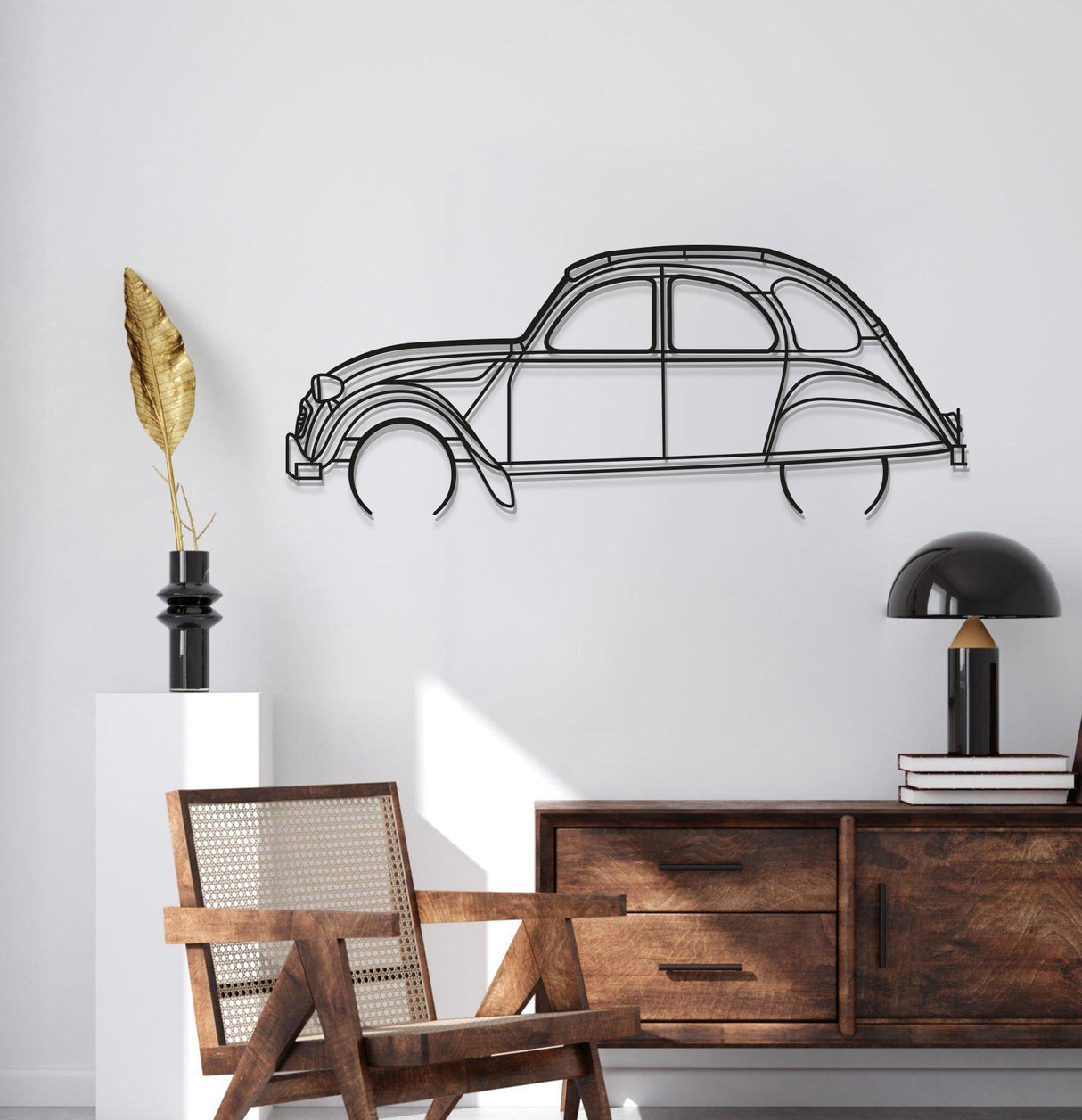 1966 2CV Metal Car Wall Art - MT0080