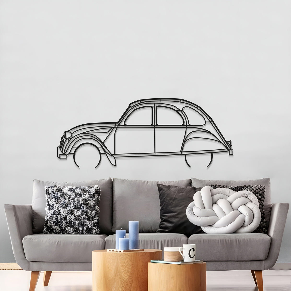 1966 2CV Metal Car Wall Art - MT0080