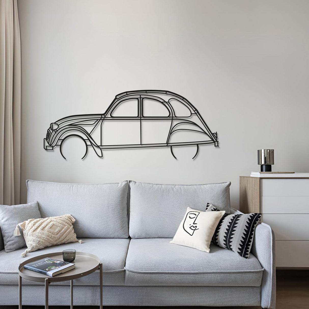 1966 2CV Metal Car Wall Art - MT0080