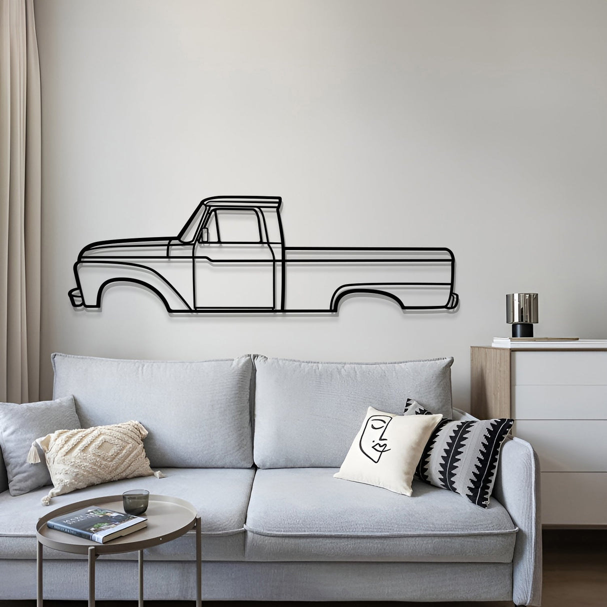 1966 F-100 Metal Car Wall Art - MT0084