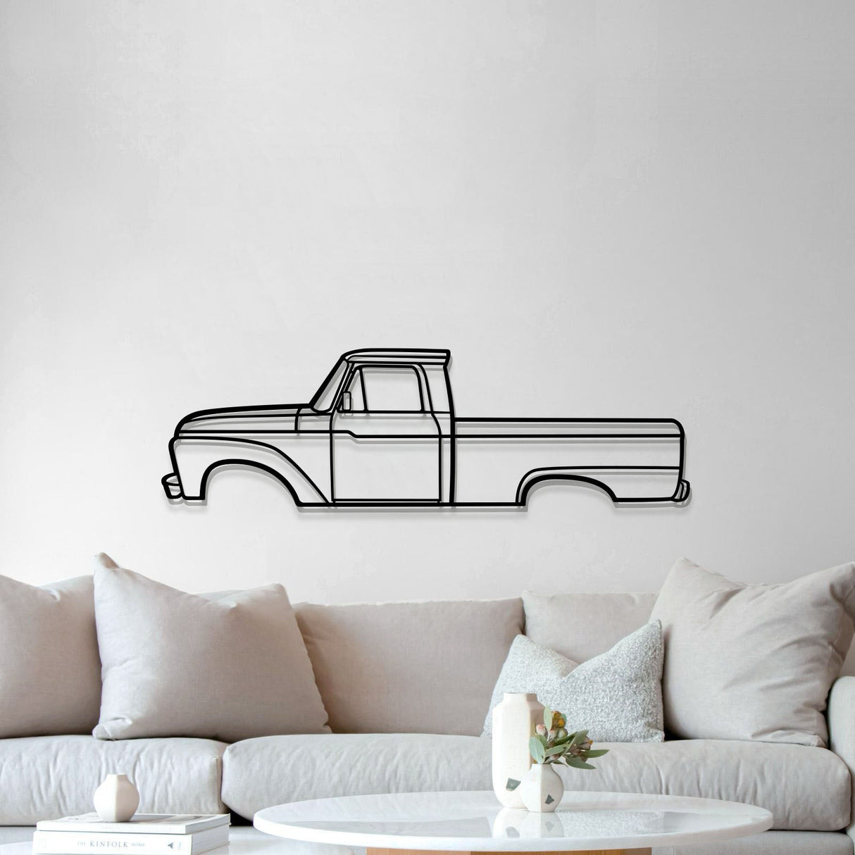 1966 F-100 Metal Car Wall Art - MT0084