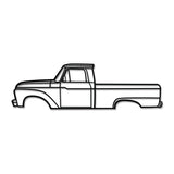 1966 F-100 Metal Car Wall Art - MT0084