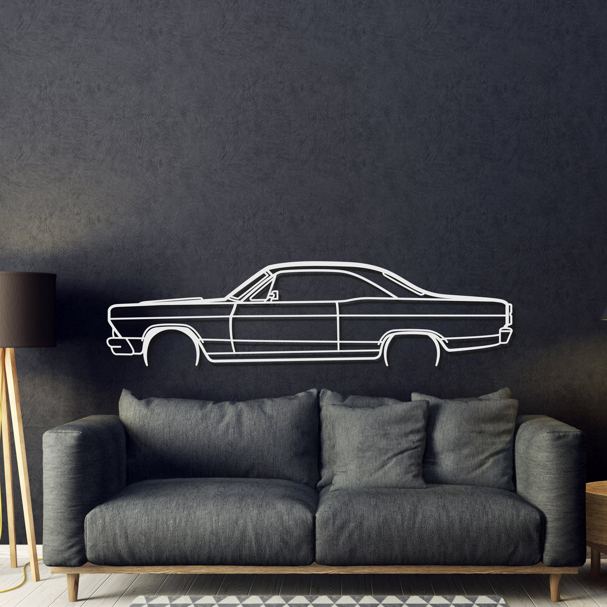 1966 Fairlane Detailed Metal Car Wall Art - MT0085