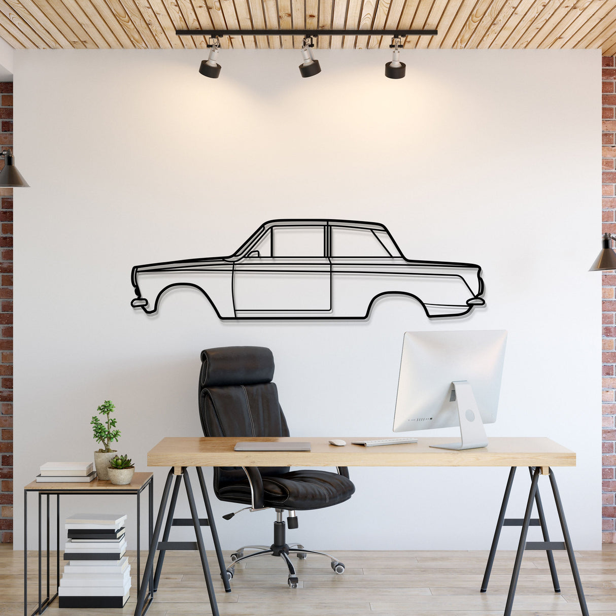 1966 Lotus Cortina Metal Car Wall Art -  MT0088