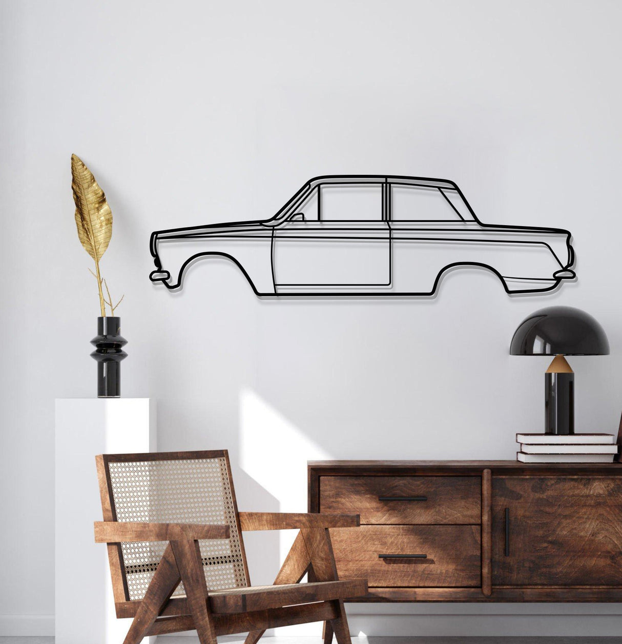 1966 Lotus Cortina Metal Car Wall Art -  MT0088