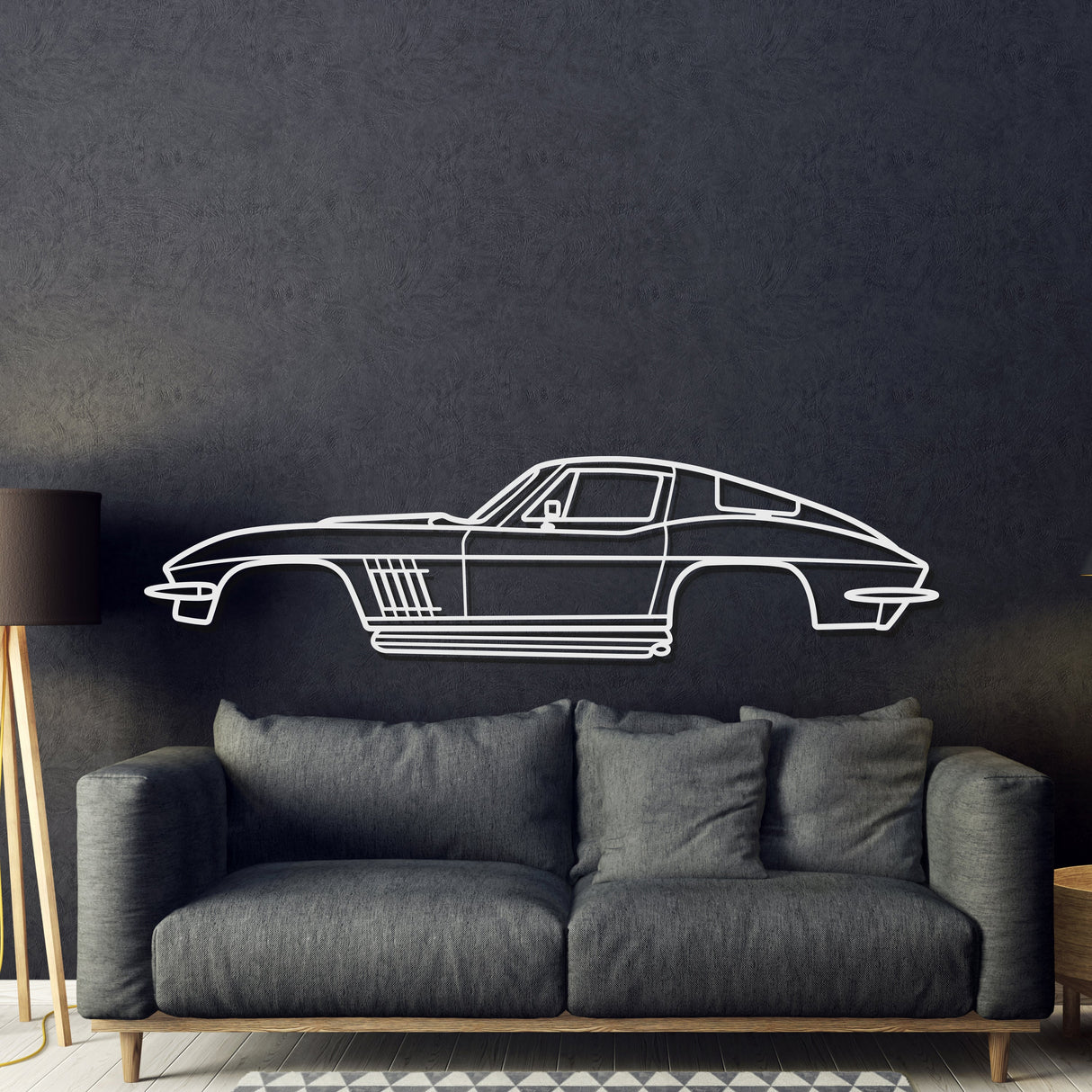 1967 Corvette Stingray 427 Metal Car Wall Art - MT0095