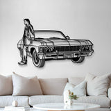 Dean Winchester's 1967 Impala Perspective Metal Car Wall Art - MT1425