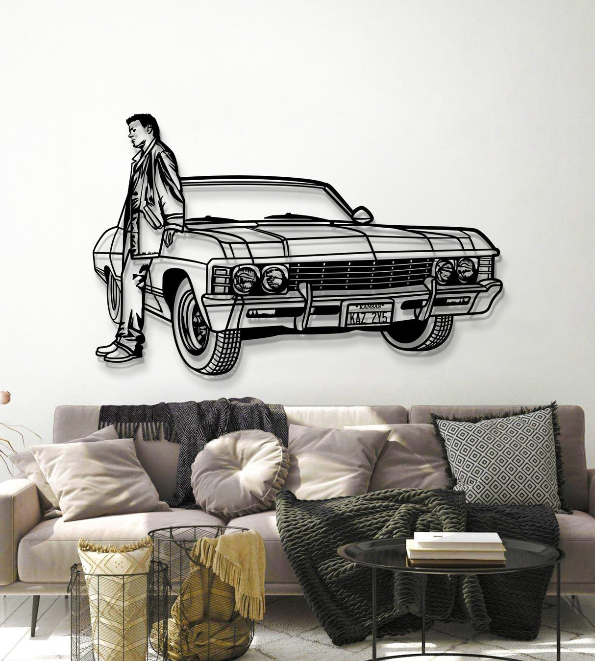 Dean Winchester's 1967 Impala Perspective Metal Car Wall Art - MT1425