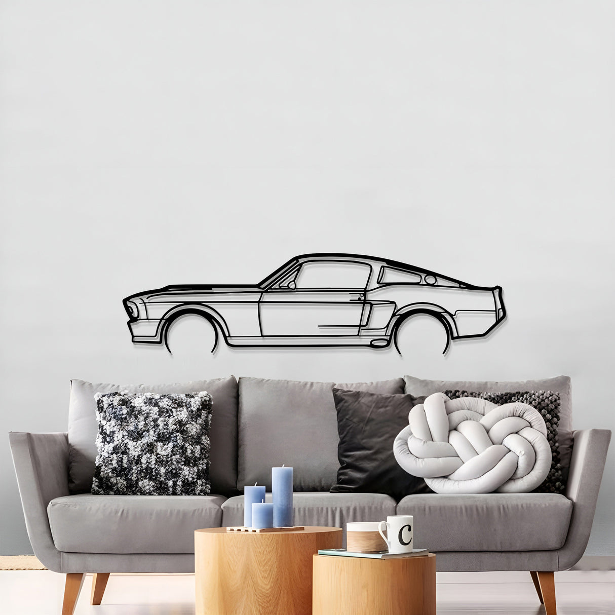 1967 Mustang Detailed Metal Car Wall Art - MT0100