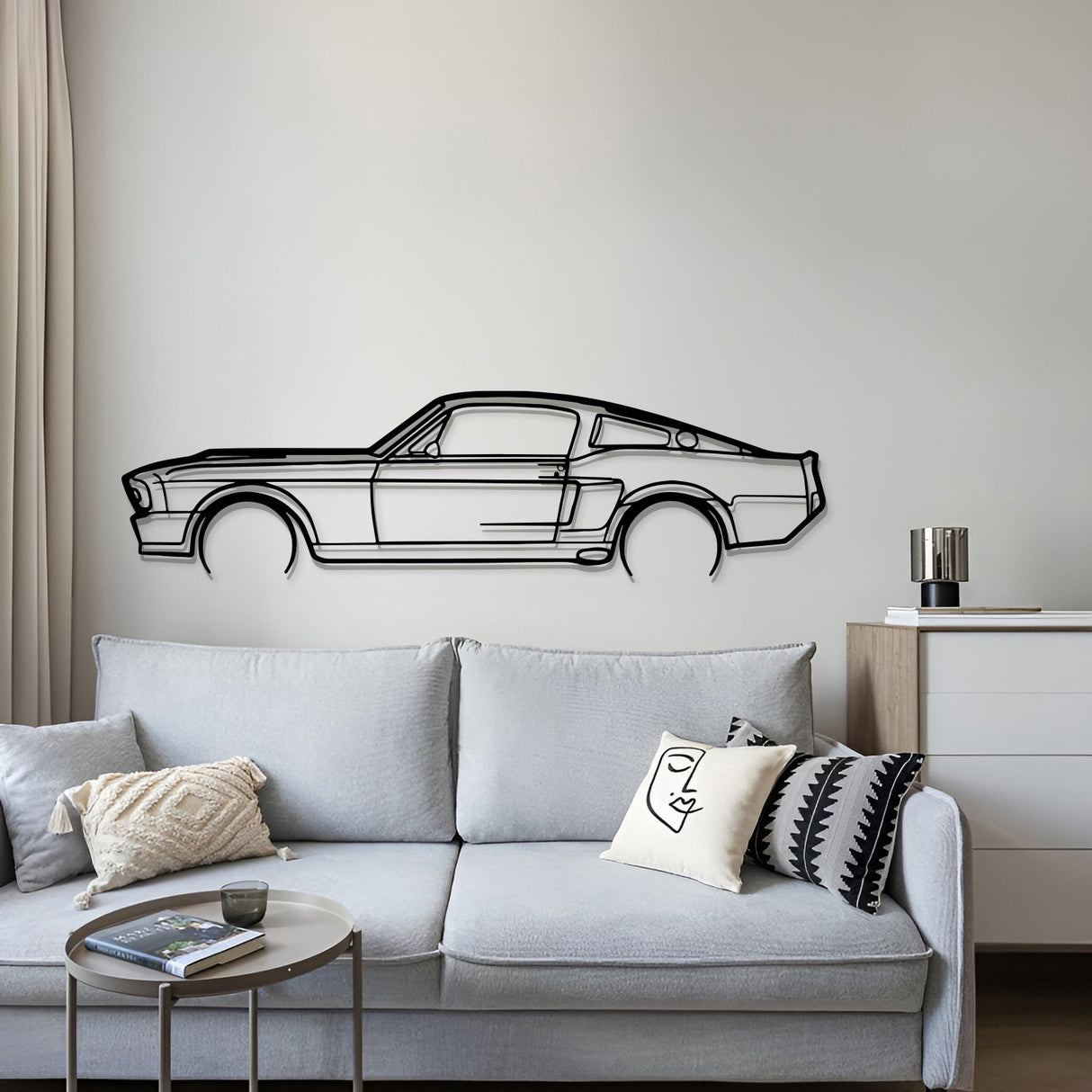 1967 Mustang Detailed Metal Car Wall Art - MT0100