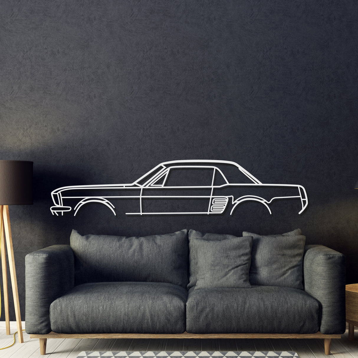 1967 Mustang Coupe Classic Metal Car Wall Art - MT0099