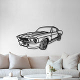 1967 Mustang GT500 Fastback Perspective Metal Car Wall Art - MT1155