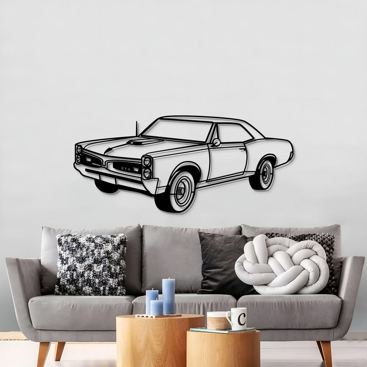 1967 GTO Perspective Metal Car Wall Art - MT1183