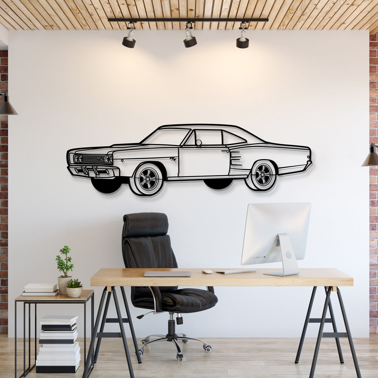 1968 Coronet R-T Perspective Metal Car Wall Art - MT1303