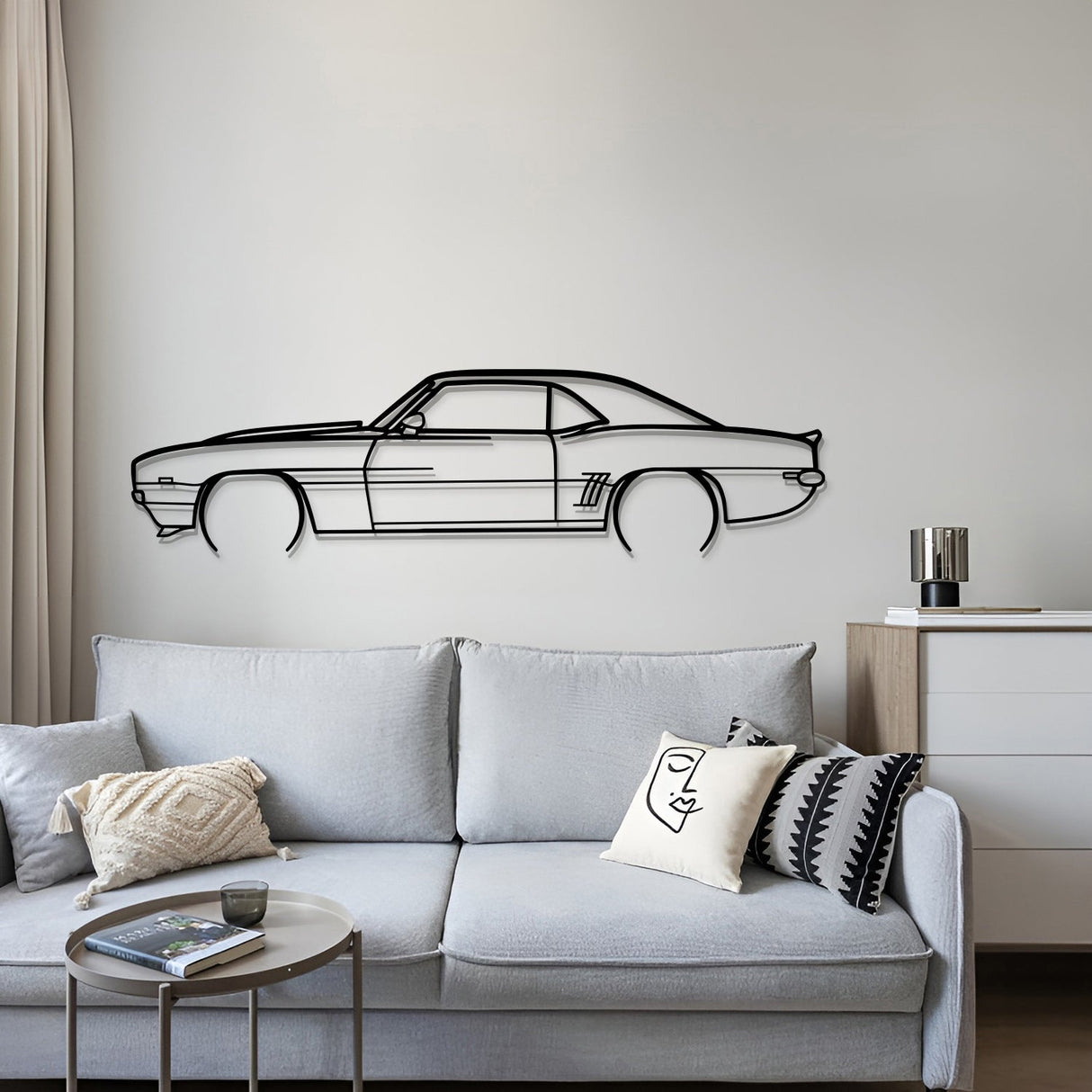 1969 Camaro Detailed Metal Car Wall Art - MT0116