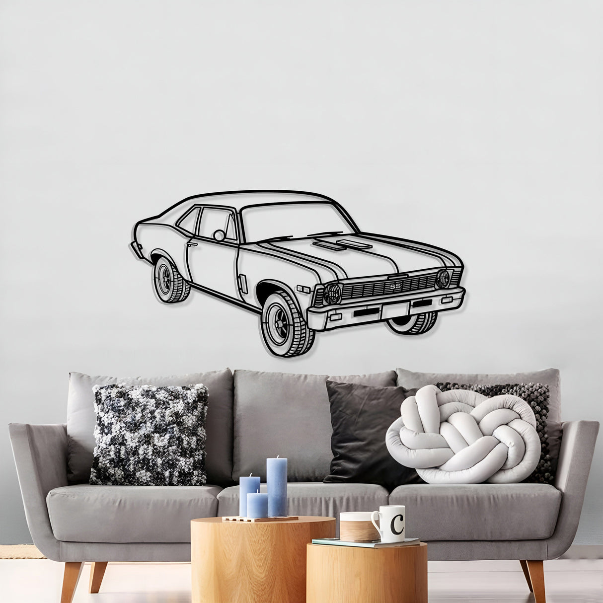 1969 Nova Yenko Perspective Metal Car Wall Art - MT1250