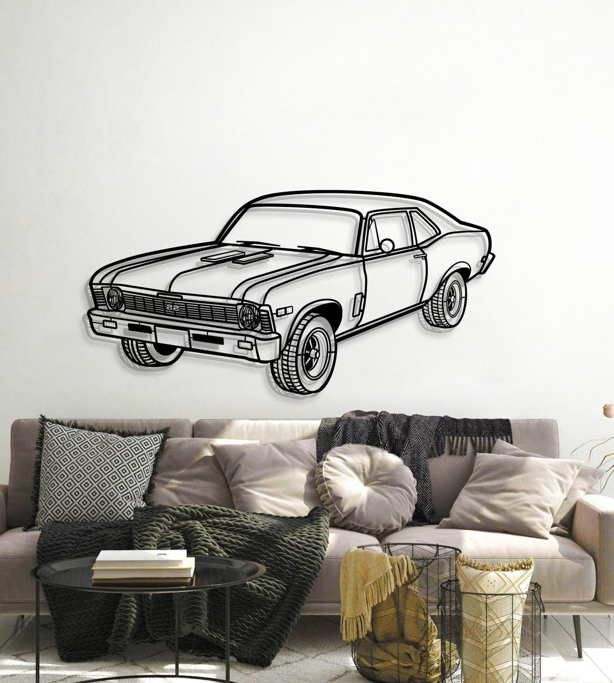 1969 Nova Yenko Perspective Metal Car Wall Art - MT1250