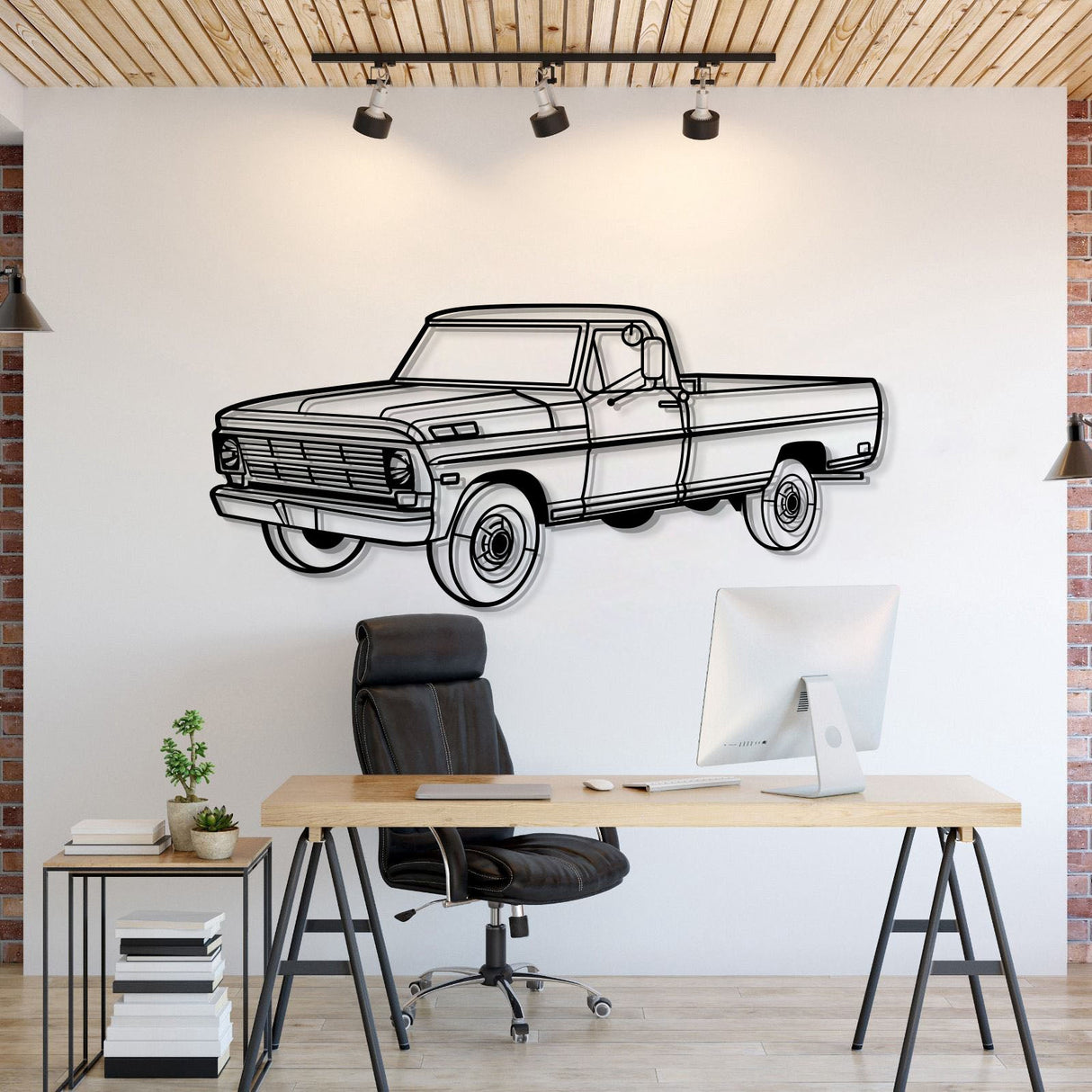 1969 F-250 Perspective Metal Car Wall Art - MT1263