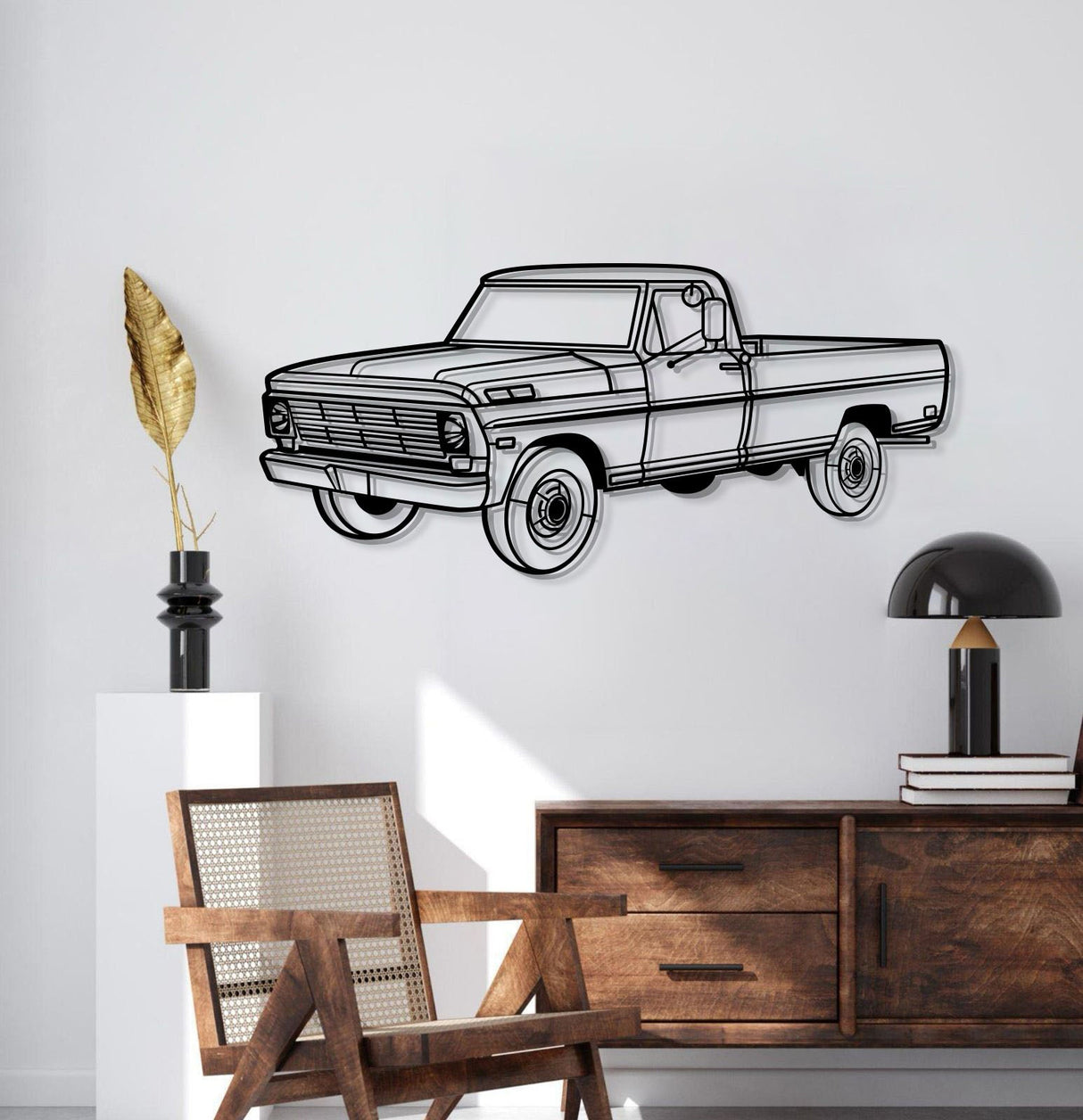 1969 F-250 Perspective Metal Car Wall Art - MT1263