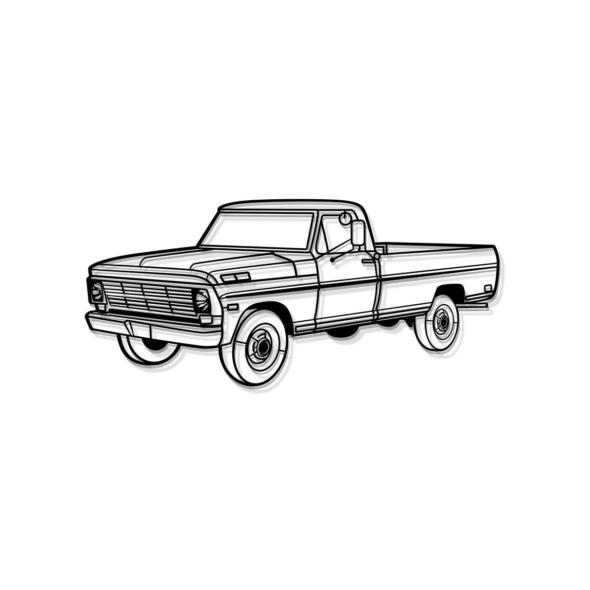 1969 F-250 Perspective Metal Car Wall Art - MT1263